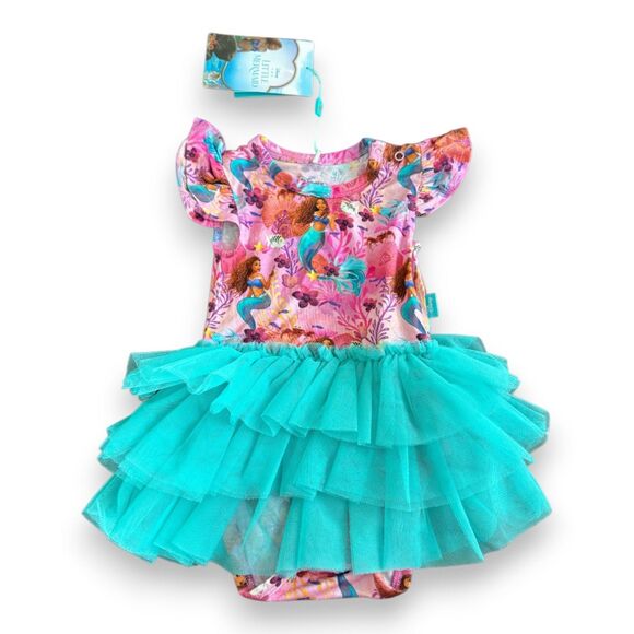 Posh Peanut Disney's The Little Mermaid Ariel Tulle Dress 6-12 Months NWT - Picture 2 of 3
